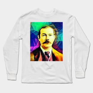 Arthur Conan Doyle Colourful Portrait | Arthur Conan Doyle Artwork 6 Long Sleeve T-Shirt